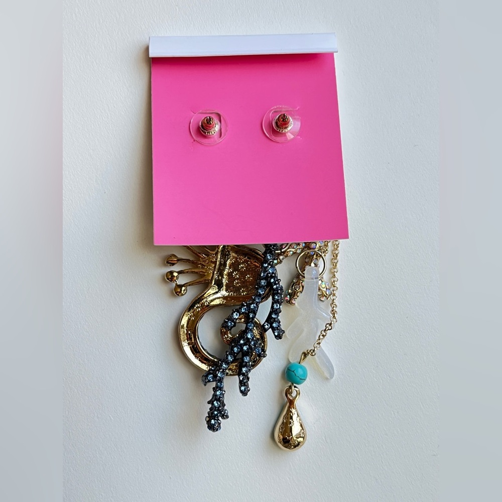 Rare Betsey Johnson Multicolor Seahorse Earrings - Picture 3 of 3